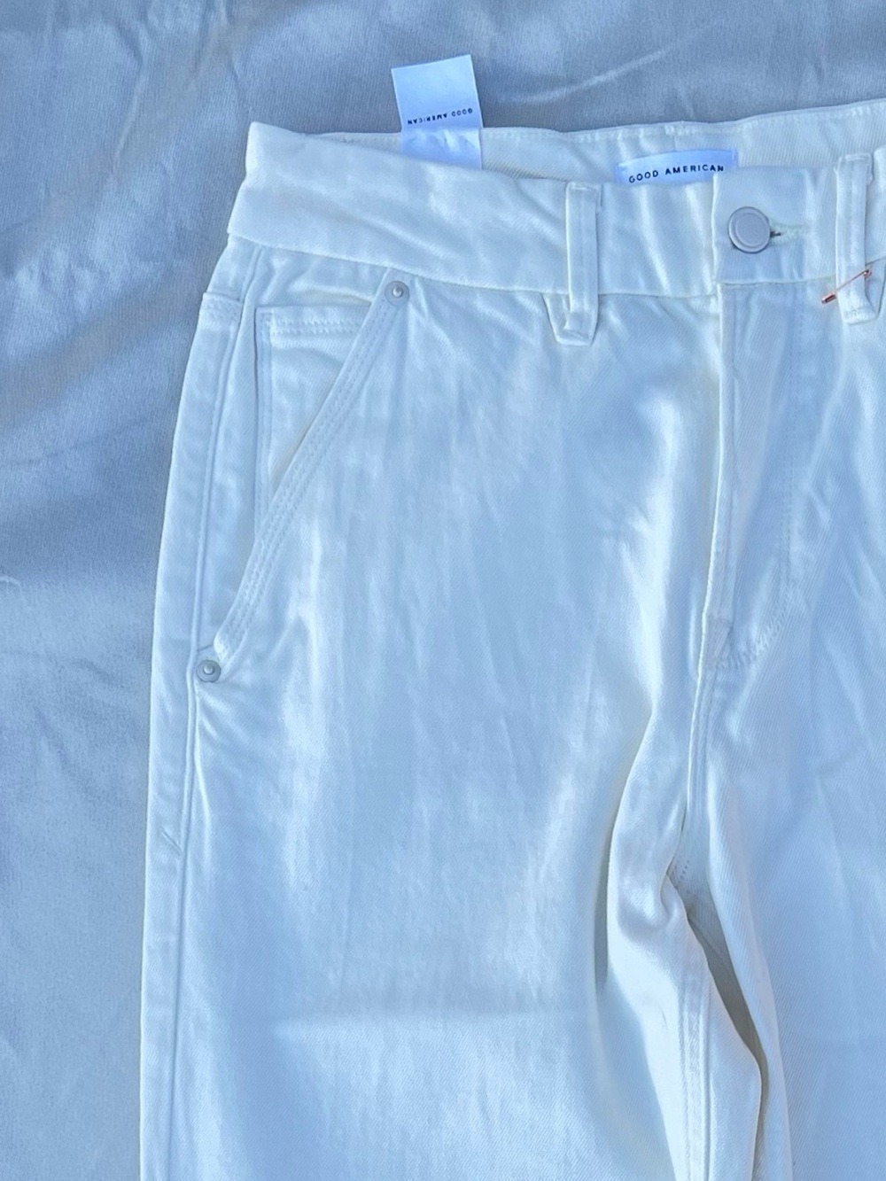 NWOT $168 Good American Good ’90s Relaxed Straight Leg White Jeans 0/25 - Picture 4 of 8